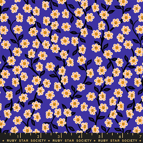 PREORDER Hello Alice Chatty Garden in Blacklight RS2128 14 - Ruby Star Society Sold by the Half Yard